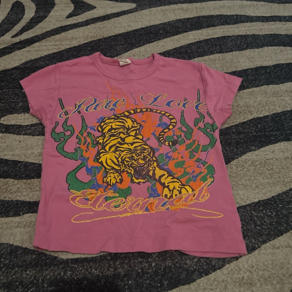 Urban Outfitters Pink Tee with Tiger Graphic